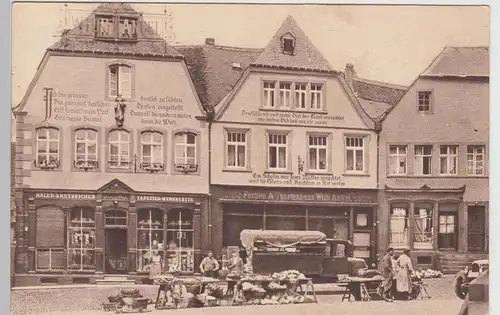 (105803) AK St. Wendel, Häuser mit Bekenntnissprüchen am Domplatz, 1935