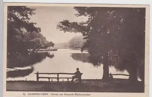 (97692) AK Saarbrücken, Deutsch Mühlenweiher 1925