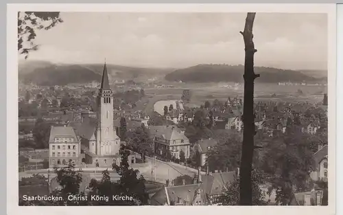 (97696) Foto AK Saarbrücken, Christkönig Kirche 1929-45