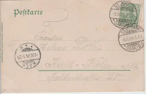 (81875) AK Gruss aus St. Johann Saarbrücken, Mehrbild Litho 1904