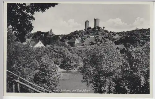 (99886) AK Bad Kösen, Burg Saaleck, Türme, vor 1945