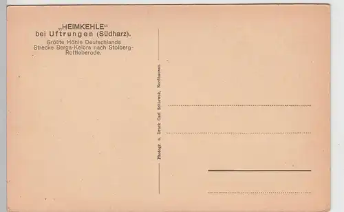 (99867) AK Uftrungen, Heimkehle, Seeauge, vor 1945