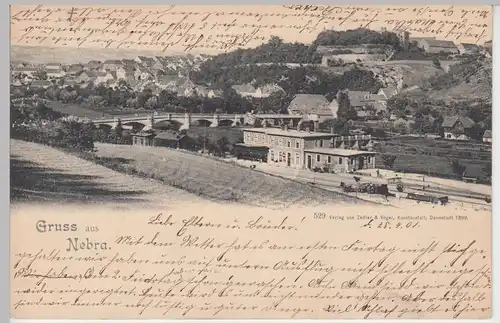 (99838) AK Gruß aus Nebra, Unstrut, Bahnhof, Bahnpost 1901