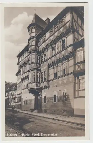 (98587) Foto AK Stolberg im Harz, Konsistorium, vor 1945