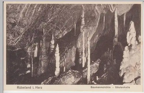 (96949) AK Rübeland im Harz, Baumannshöhle, Säulenhalle vor 1945