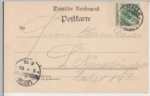 (96817) AK Gruß aus Halle, Saale, Moritzburg, Ostseite 1898