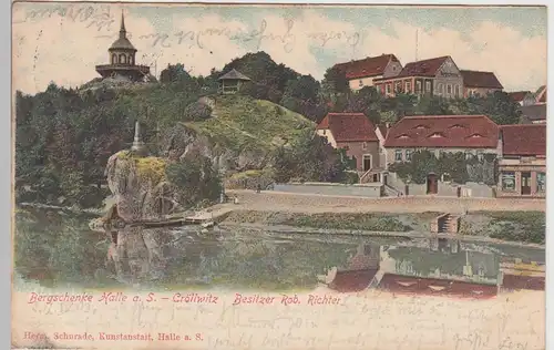(96813) AK Halle, Saale, Bergschänke Kröllwitz 1903