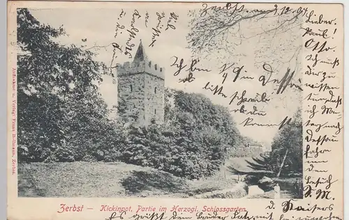 (96810) AK Zerbst, Kiek in Pott, Schlossgarten 1904