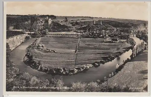 (96754) Foto AK Rudelsburg, Saaleck, Blick vom Himmelreich, vor 1945