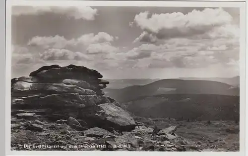 (96725) Foto AK Harz, Brocken, Teufelskanzel, vor 1945