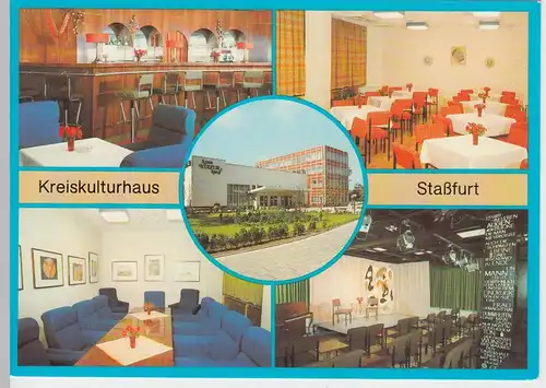 (96549) AK Staßfurt, Mehrbildkarte Kreiskulturhaus, 1988