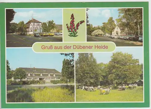 (96233) AK Dübener Heide, Mehrbildkarte Gasthöfe, 1989