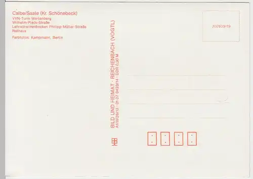 (96225) AK Calbe, Mehrbildkarte, 1989