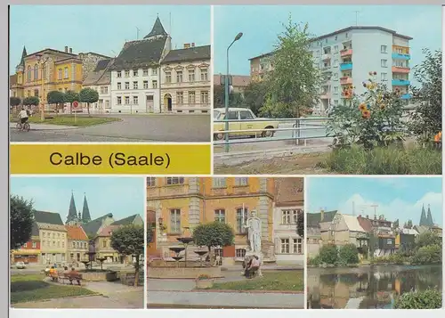 (96224) AK Calbe, Mehrbildkarte, 1983