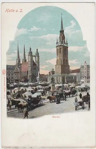 (93977) AK Halle a.S., Markt um 1900