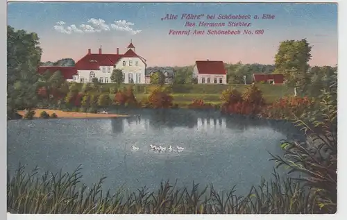 (94628) AK Schönebeck, Elbe, Gasthof Alte Fähre 1920