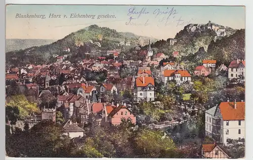 (93172) AK Blankenburg, Harz, Blick vom Eichenberg, Feldpost 1915