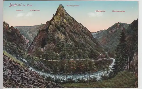 (93100) AK Bodetal, Harz, Roßtrappe, Hexentanzplatz, vor 1945