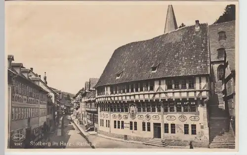 (92611) Foto AK Stolberg i. Harz, Rathaus, vor 1945