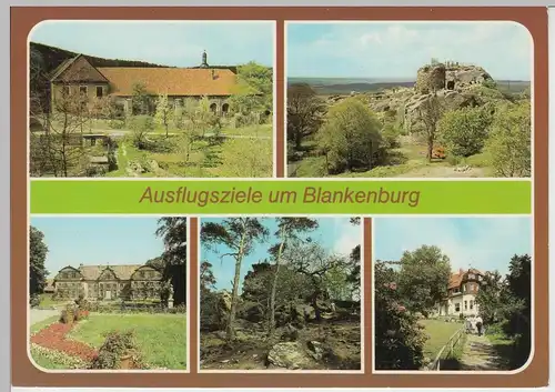 (92187) AK Blankenburg (Harz), Ausflugsziele, Mehrbildkarte, 1986