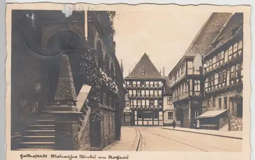 (91103) Foto AK Halberstadt, Rathaus, Fachwerkhäuser 1934