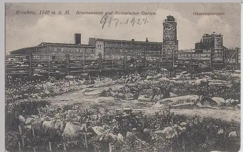 (91111) AK Brocken, Brockenhotel u. Botanischer Garten, 1924