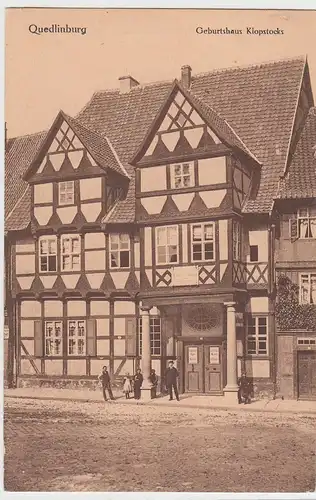 (90878) AK Quedlinburg, Geburtshaus Kloppstocks, vor 1945