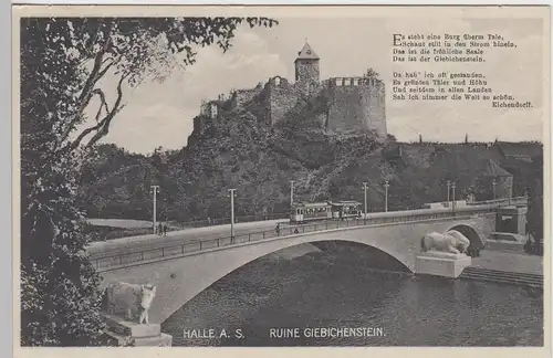 (90491) AK Halle a.S., Ruine Giebichenstein, vor 1945