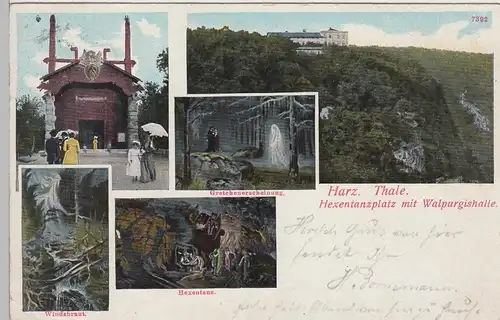 (90364) AK Thale i. Harz, Hexentanzplatz m. Walpurgishalle, 1912