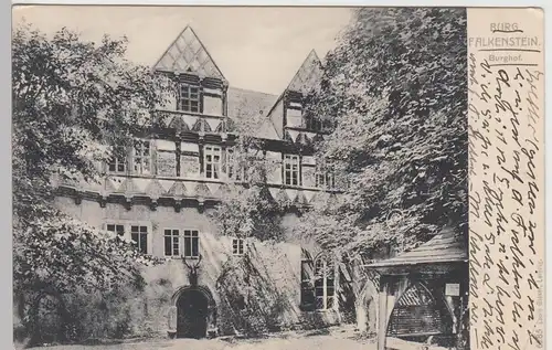 (89118) AK Burg Falkenstein, Harz, Burghof 1909