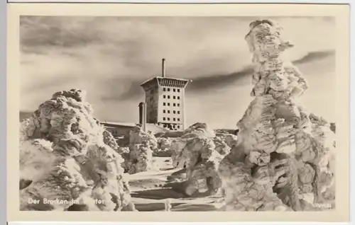 (8906) Foto AK Brocken im Winter 1955