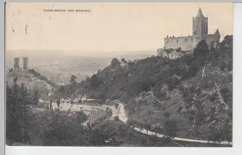 (88441) AK Rudelsburg und Burg Saaleck, Bahnpost 1911
