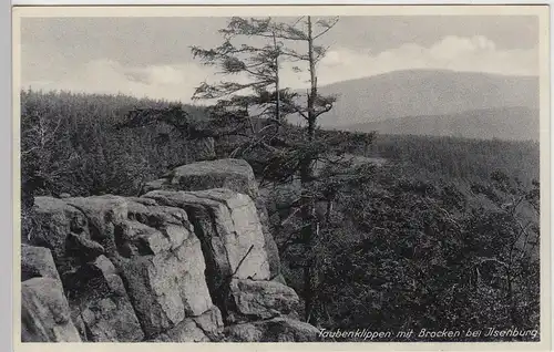 (88413) AK Taubenklippen mit Brocken bei Ilsenburg, vor 1945