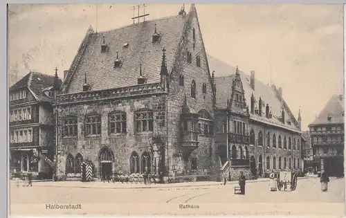 (88399) AK Halberstadt, Rathaus, Bahnpost 1909