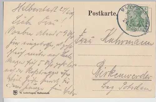 (88399) AK Halberstadt, Rathaus, Bahnpost 1909