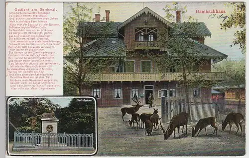 (87670) AK Bodetal, Dambachhaus, Pfeil Denkmal, vor 1945