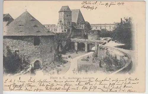 (85732) AK Halle, Saale, Moritzburg, Landseite 1904