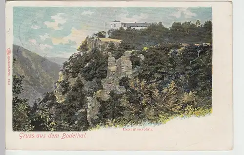 (84299) AK Gruß aus dem Bodetal, Hexentanzplatz 1908