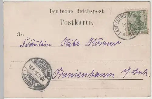 (82895) AK Gruss aus Landsberg bei Halle a.S., Capelle St. Crucis, 1905