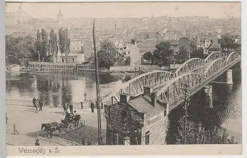 (81611) AK Weißenfels a.d. Saale, Stadtansicht mit Bogenbrücke, vor 1920