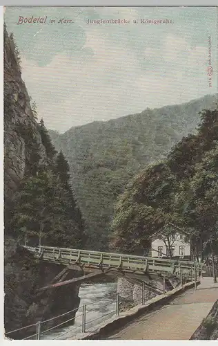 (81097) AK Harz, Bodetal, Jungfernbrücke, Königsruhe, vor 1945