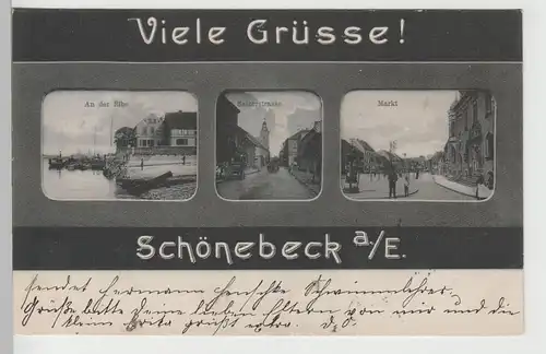 (80861) AK Schönebeck a.d. Elbe, Mehrbildkarte 1905