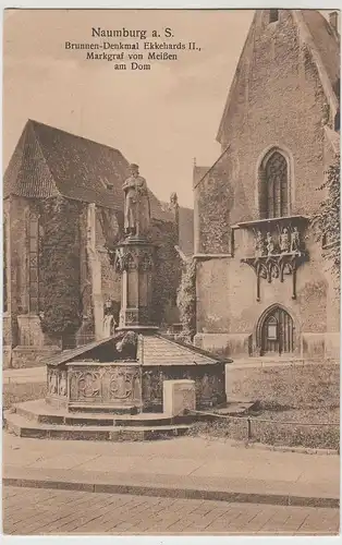 (80122) AK Naumburg a.S., Brunnen-Denkmal Ekkehards II. am Dom, vor 1945