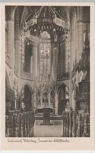(80057) Foto AK Lutherstadt Wittenberg, Inneres der Schlosskirche vor 1945