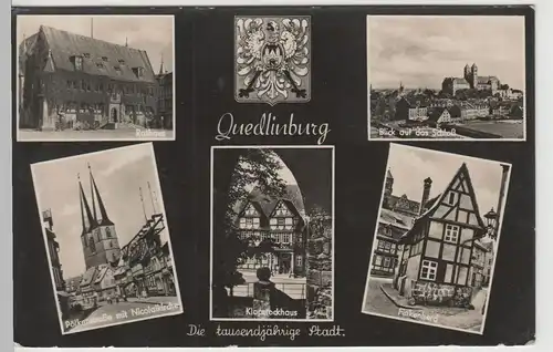 (79985) Foto AK Quedlinburg, Nikolaikirche, Finkenherd, SSt. 1958