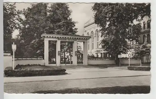 (79946) Foto AK Schönebeck, Bad Salzelmen, Eingang Park 1961