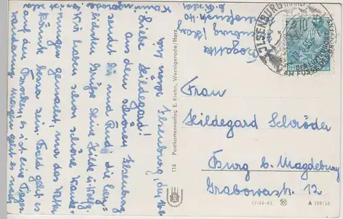 (79914) Foto AK Ilsenburg, Harz, Panorama, Sonderstempel 1955