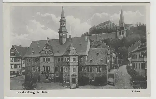 (79895) AK Blankenburg, Harz, Rathaus, St. Bartholomäus 1919