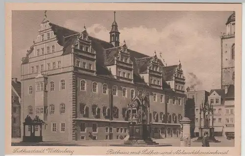 (79229) AK Lutherstadt Wittenberg, Rathaus, Lutherdenkmal, vor 1945