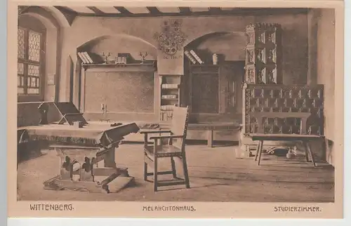 (79227) AK Lutherstadt Wittenberg, Melanchtonhaus, Studierzimmer, v. 1945